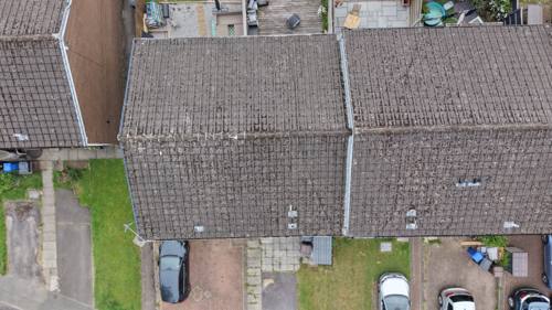 Overhead roof survey showing full property