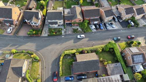 Angled aerial street view